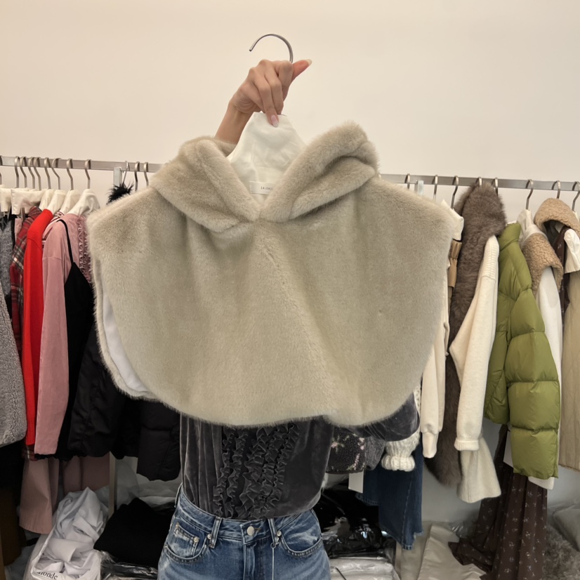 SALONDEMAG東大門㊣實拍女士新品25秋冬推薦真品圍巾披肩貂皮SALONDEMAG圍巾/披肩圖色2