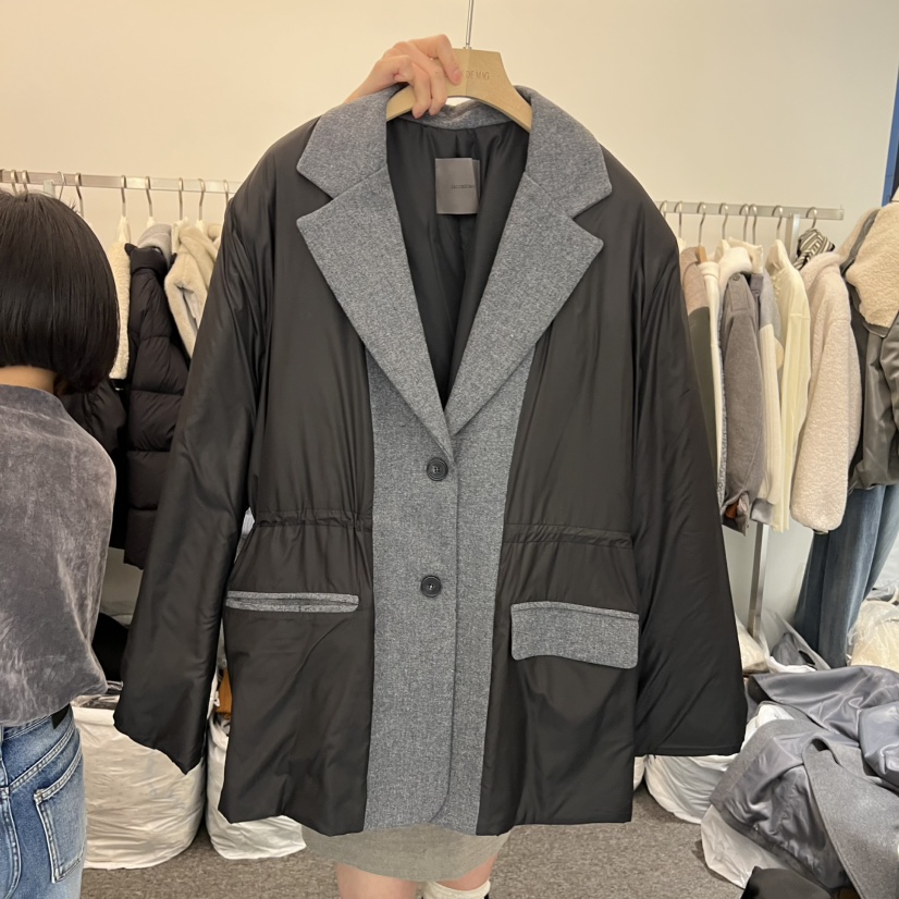 SALONDEMAG韓國代購㊣女裝新品休閑熱賣時尚短款棉服絎縫棉SALONDEMAG短款棉服圖色2