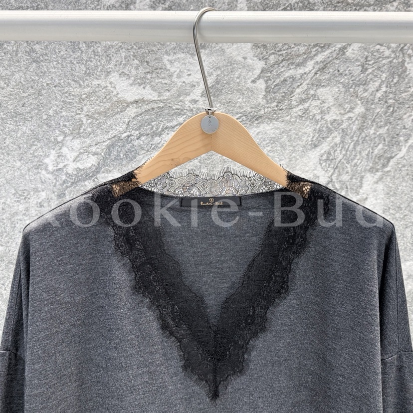 ROOKIE BUD韓國代購㊣女裝新款熱賣職業時尚推薦長袖T恤蕾絲ROOKIE BUD-L長袖T恤