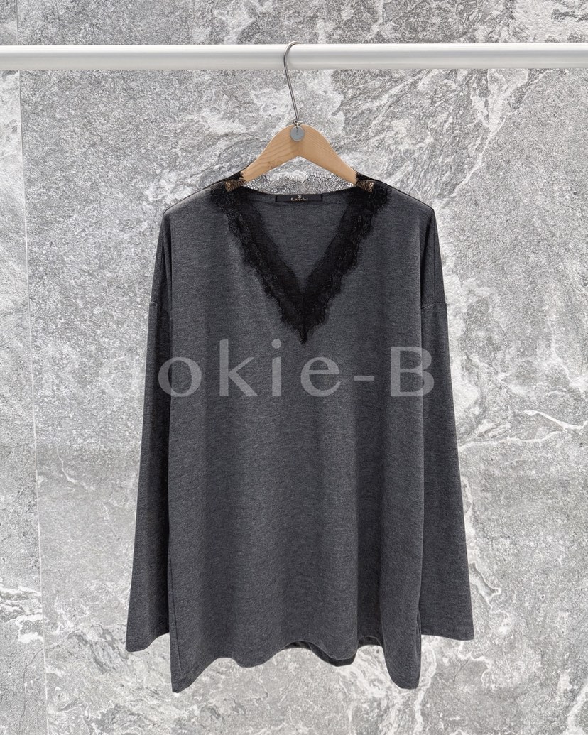 ROOKIE BUD韓國代購㊣女裝新款熱賣職業時尚推薦長袖T恤蕾絲ROOKIE BUD-L長袖T恤圖色1