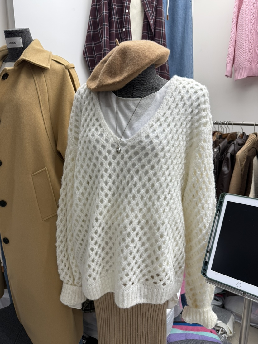 PAIRING韓國直郵㊣女士新款25秋冬人氣針織衫不含內搭羊毛圍巾PAIRING針織衫