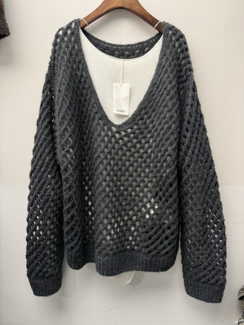 PAIRING韓國直郵㊣女士新款25秋冬人氣針織衫不含內搭羊毛圍巾PAIRING針織衫圖色3