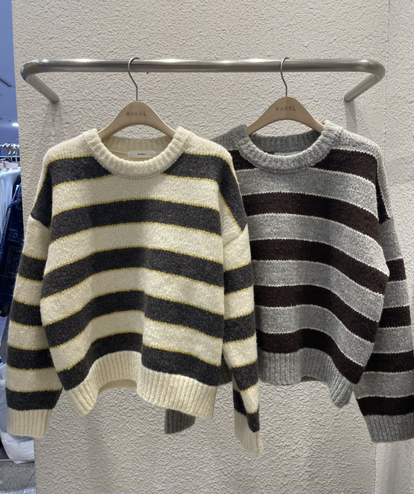 BABEL東大門㊣實拍女裝新品25秋冬熱賣職業休閑推薦真品針織衫BABEL針織衫