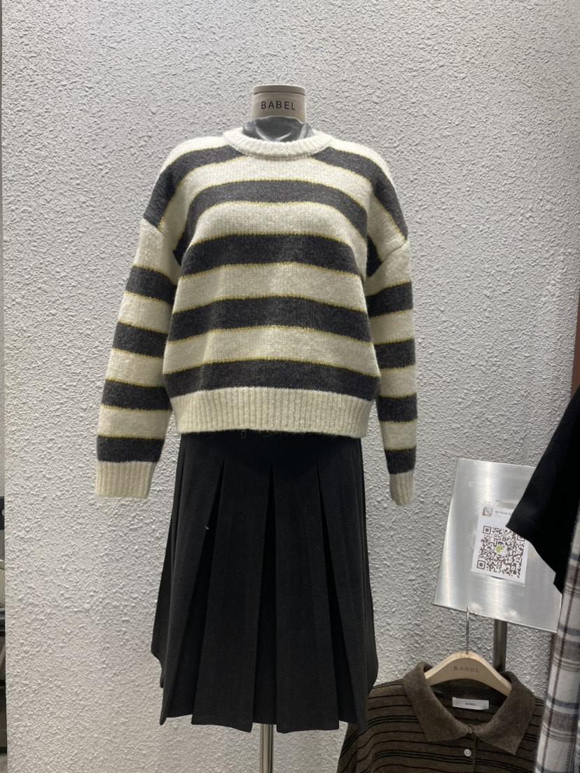 BABEL東大門㊣實拍女裝新品25秋冬熱賣職業休閑推薦真品針織衫BABEL針織衫