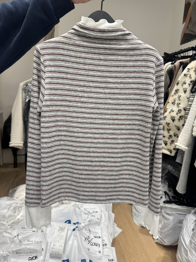 BIEN GARDER韓國代購㊣女士新款職業熱賣時尚推薦25秋冬長袖T恤BIEN GARDER長袖T恤