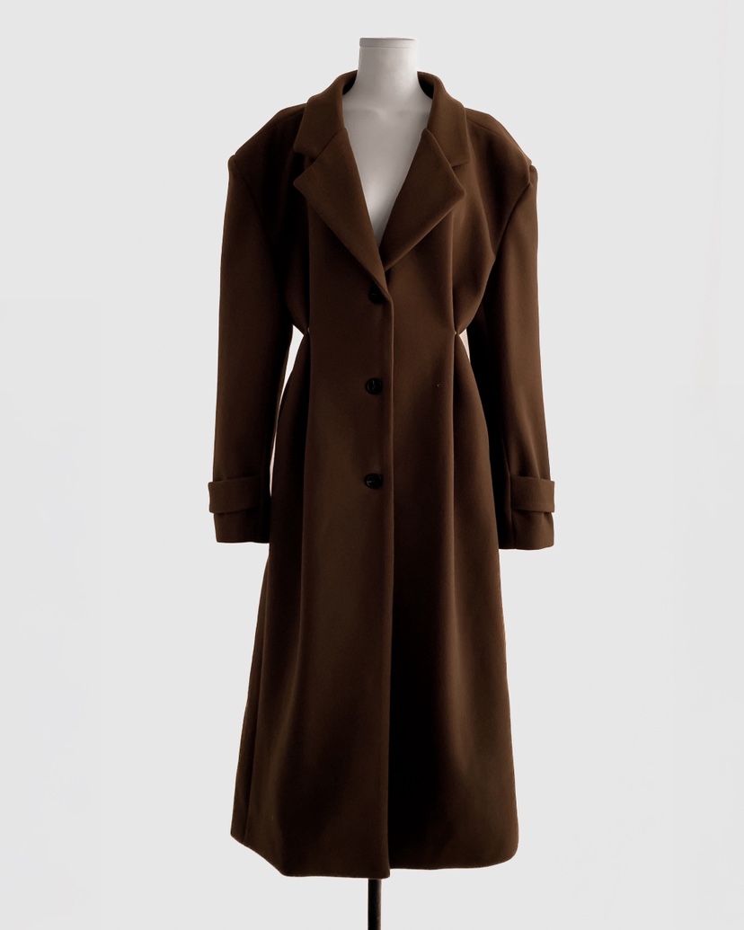 PAIRING東大門㊣代購女士新款人氣真品職業25秋冬中長款大衣超長PAIRING中長款大衣