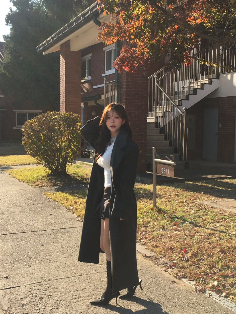 PAIRING東大門㊣代購女士新款人氣真品職業25秋冬中長款大衣超長PAIRING中長款大衣