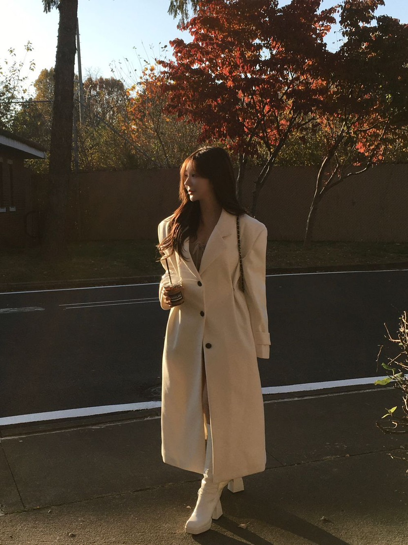 PAIRING東大門㊣代購女士新款人氣真品職業25秋冬中長款大衣超長PAIRING中長款大衣