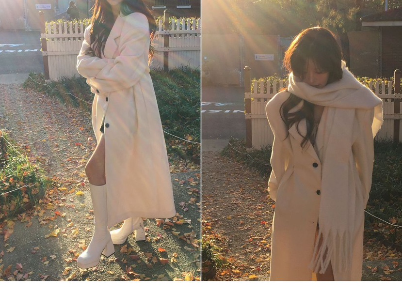 PAIRING東大門㊣代購女士新款人氣真品職業25秋冬中長款大衣超長PAIRING中長款大衣