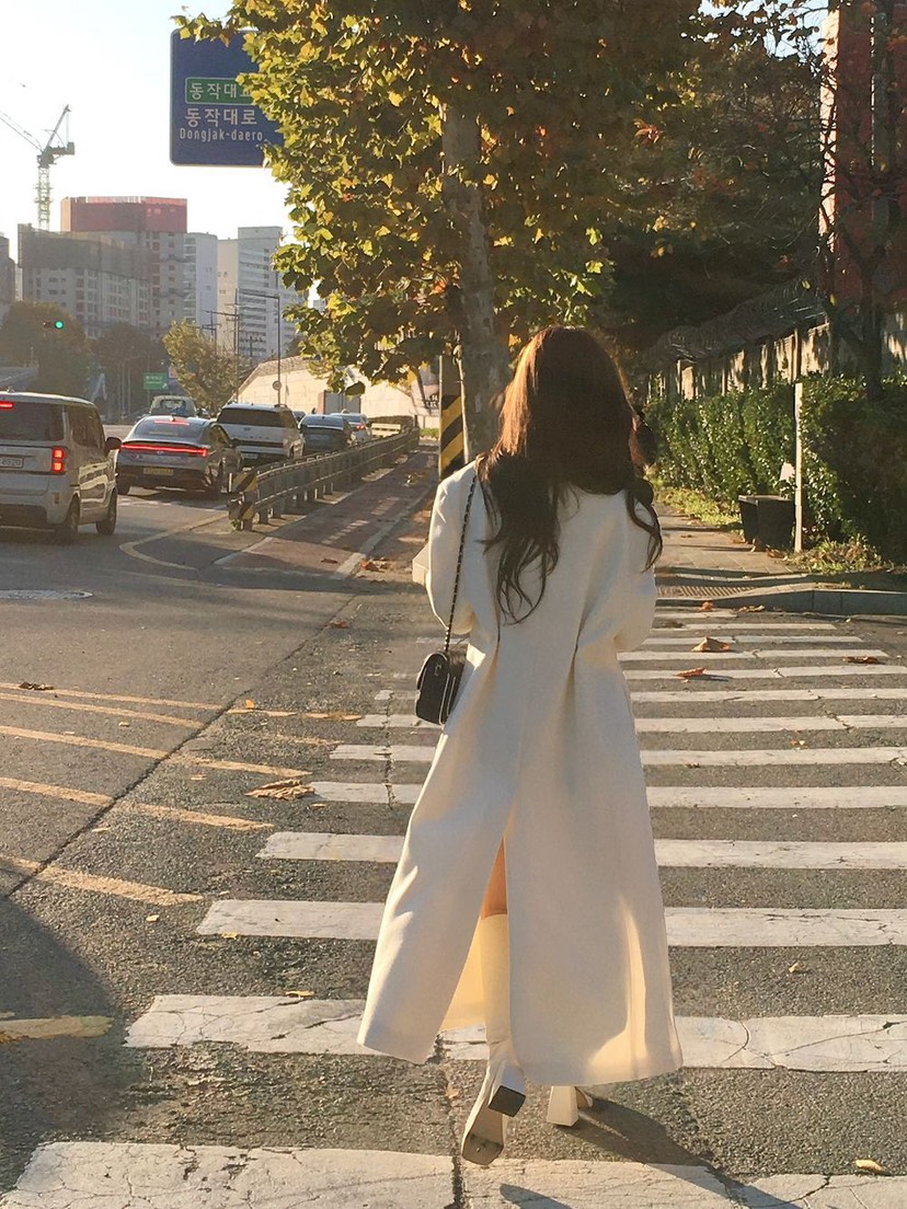 PAIRING東大門㊣代購女士新款人氣真品職業25秋冬中長款大衣超長PAIRING中長款大衣