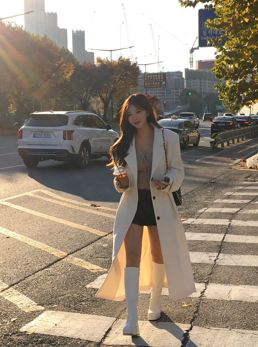 PAIRING東大門㊣代購女士新款人氣真品職業25秋冬中長款大衣超長PAIRING中長款大衣