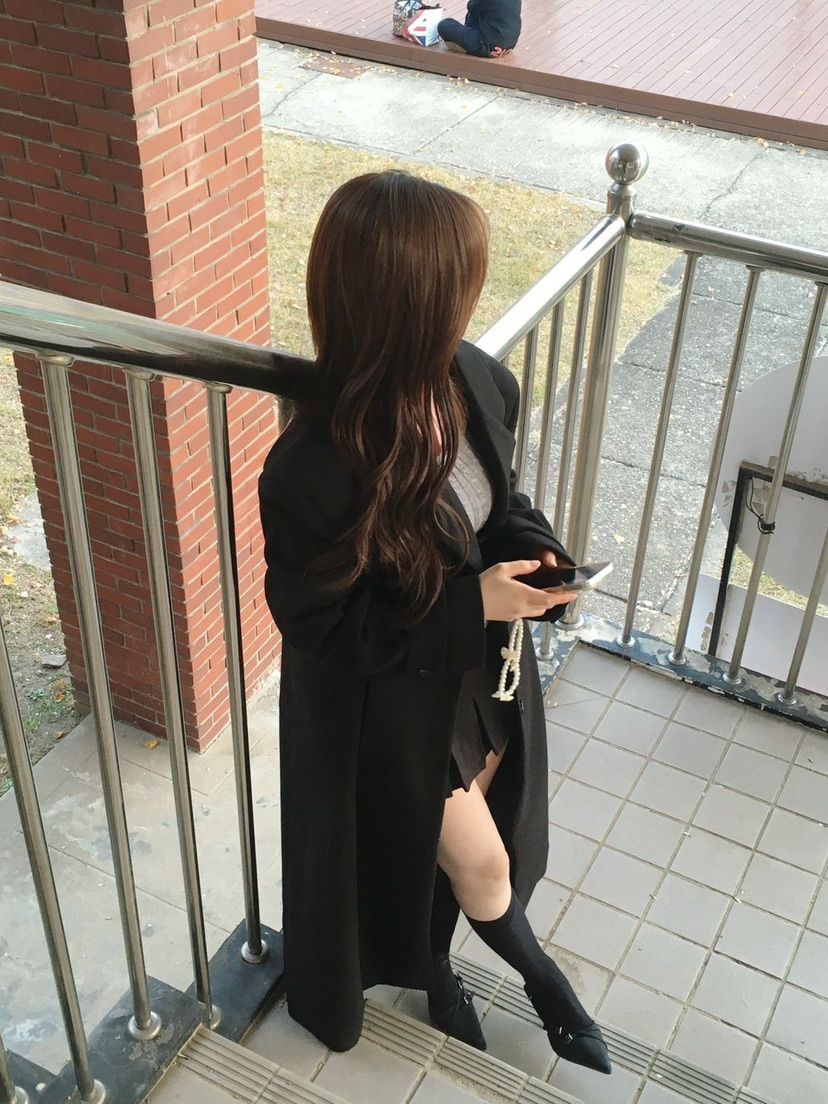 PAIRING東大門㊣代購女士新款人氣真品職業25秋冬中長款大衣超長PAIRING中長款大衣