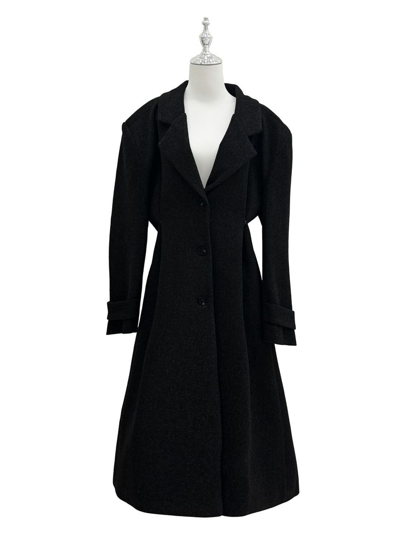 PAIRING東大門㊣代購女士新款人氣真品職業25秋冬中長款大衣超長PAIRING中長款大衣圖色1