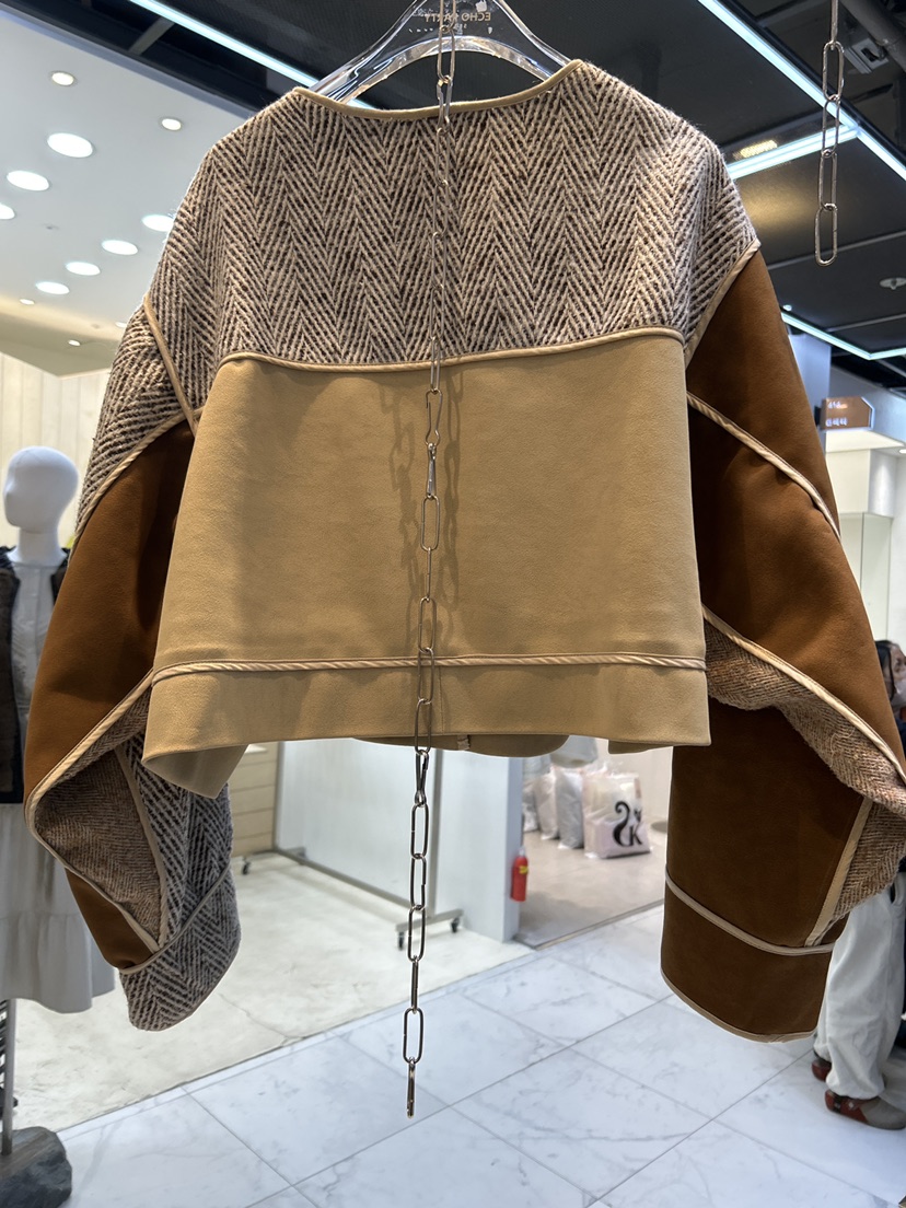 ECHOPARTY東大門㊣代購女裝新品25秋冬真品推薦夾克絨面革混紡ECHOPARTY夾克