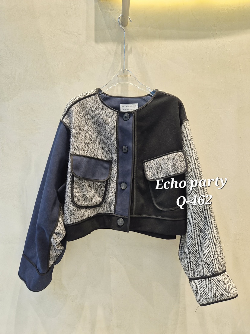 ECHOPARTY東大門㊣代購女裝新品25秋冬真品推薦夾克絨面革混紡ECHOPARTY夾克圖色2