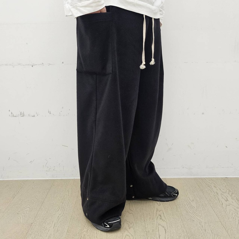 VENDER韓國代購㊣女裝新款推薦真品熱賣人氣休閑褲口袋抓絨VENDER休閑褲