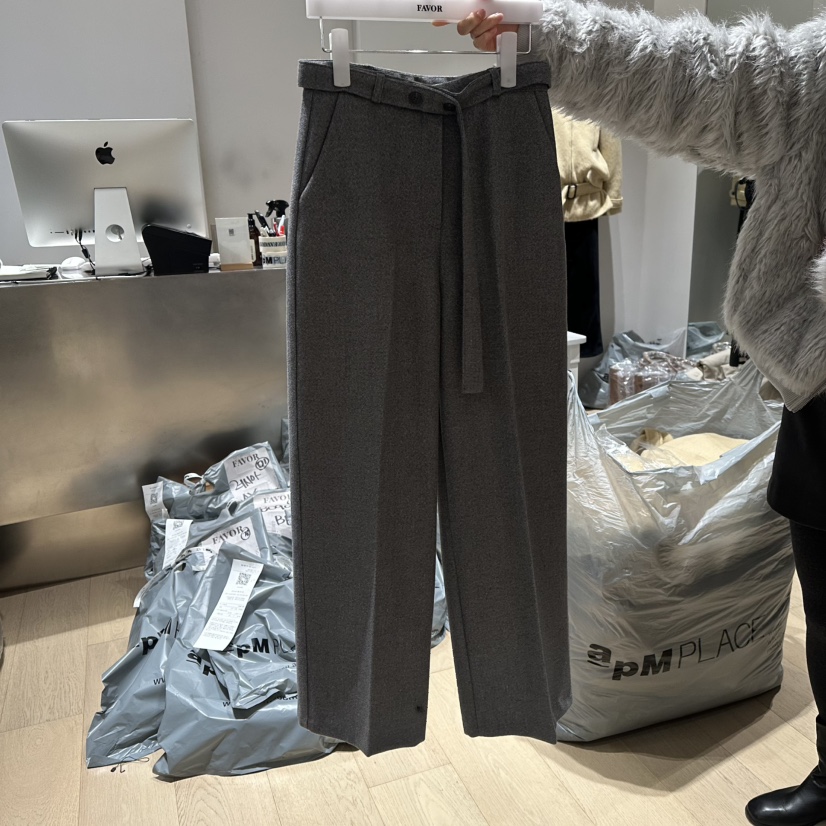 FAVOR-P東大門㊣代購女裝新品時尚熱賣真品25秋冬休閑褲含腰帶FAVOR-P休閑褲圖色1