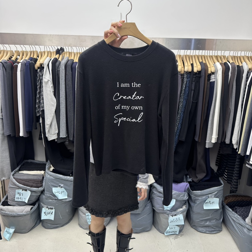 SPECIAL東大門㊣直郵女士新款熱賣推薦時尚人氣真品長袖T恤SPECIAL長袖T恤圖色6黑色