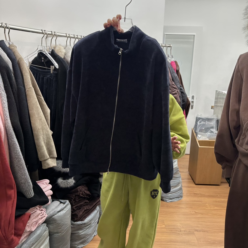 GABIZON東大門㊣代購女士新品時尚職業25秋冬熱賣衛衣拉鏈加絨GABIZON衛衣圖色2深藍色