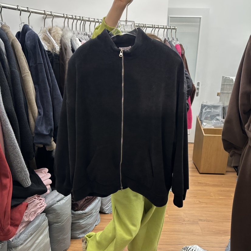GABIZON東大門㊣代購女士新品時尚職業25秋冬熱賣衛衣拉鏈加絨GABIZON衛衣圖色3黑色