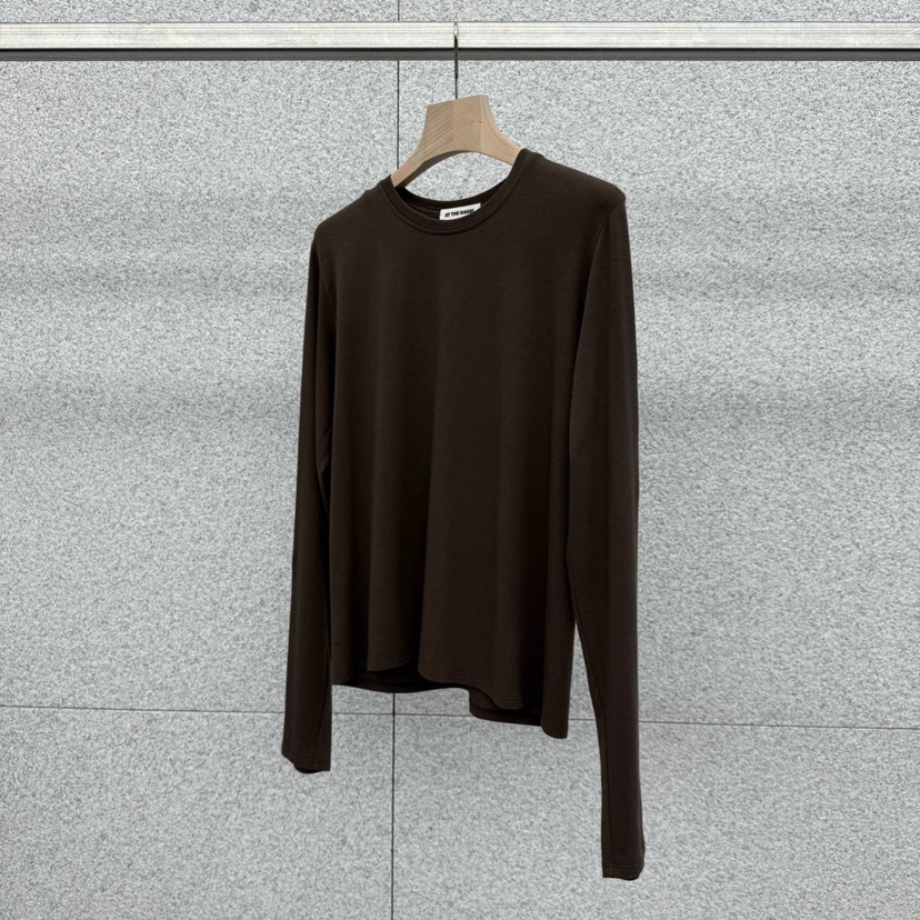 AT THE BAGEL東大門㊣實拍女士新款人氣推薦職業真品長袖T恤AT THE BAGEL長袖T恤圖色4可可色