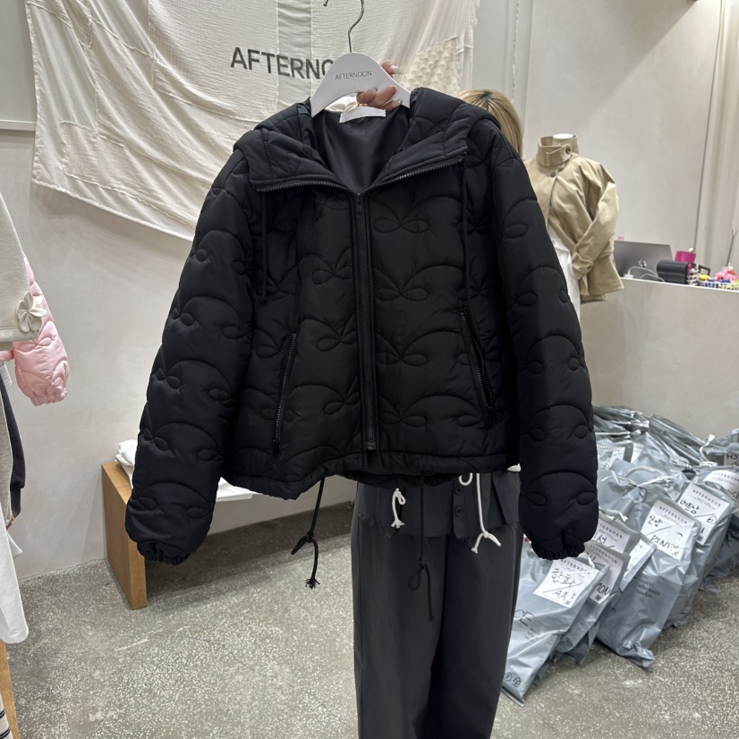 AFTERNOON韓國直郵㊣女士新款25秋冬人氣職業休閑時尚短款棉服AFTERNOON短款棉服圖色3