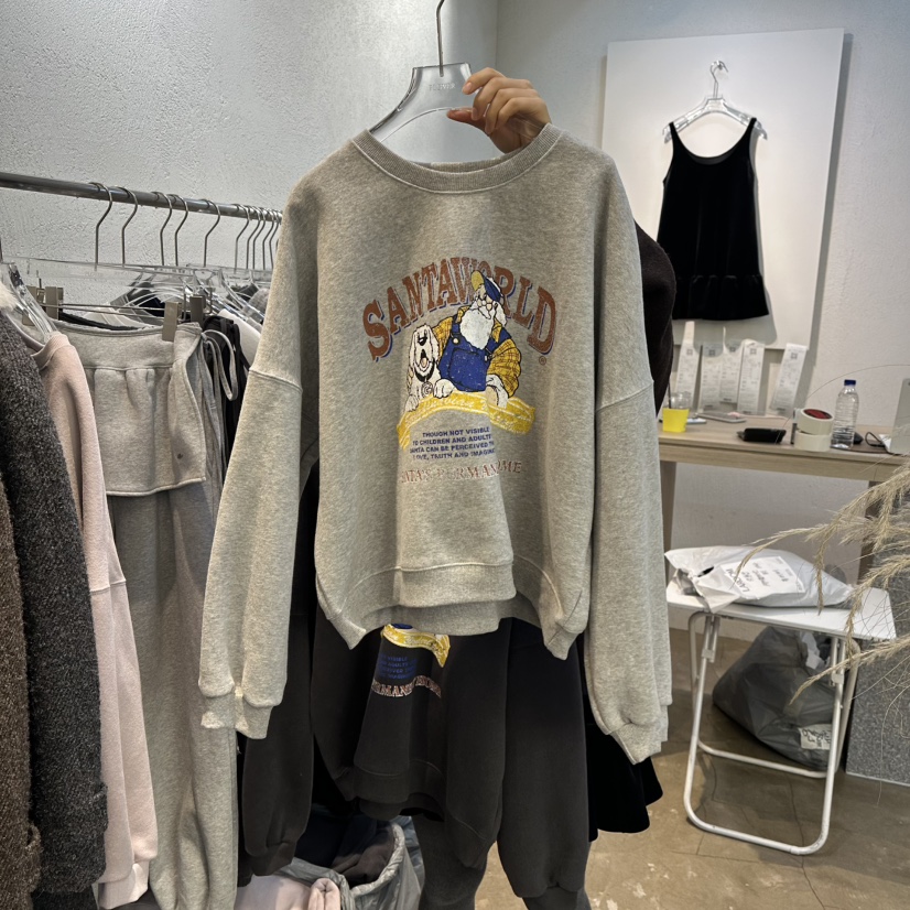 PLOVER東大門㊣代購女裝新款熱賣職業25秋冬真品休閑衛衣加絨PLO_VER衛衣圖色1