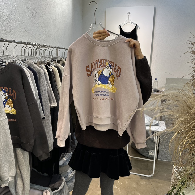 PLOVER東大門㊣代購女裝新款熱賣職業25秋冬真品休閑衛衣加絨PLO_VER衛衣圖色3