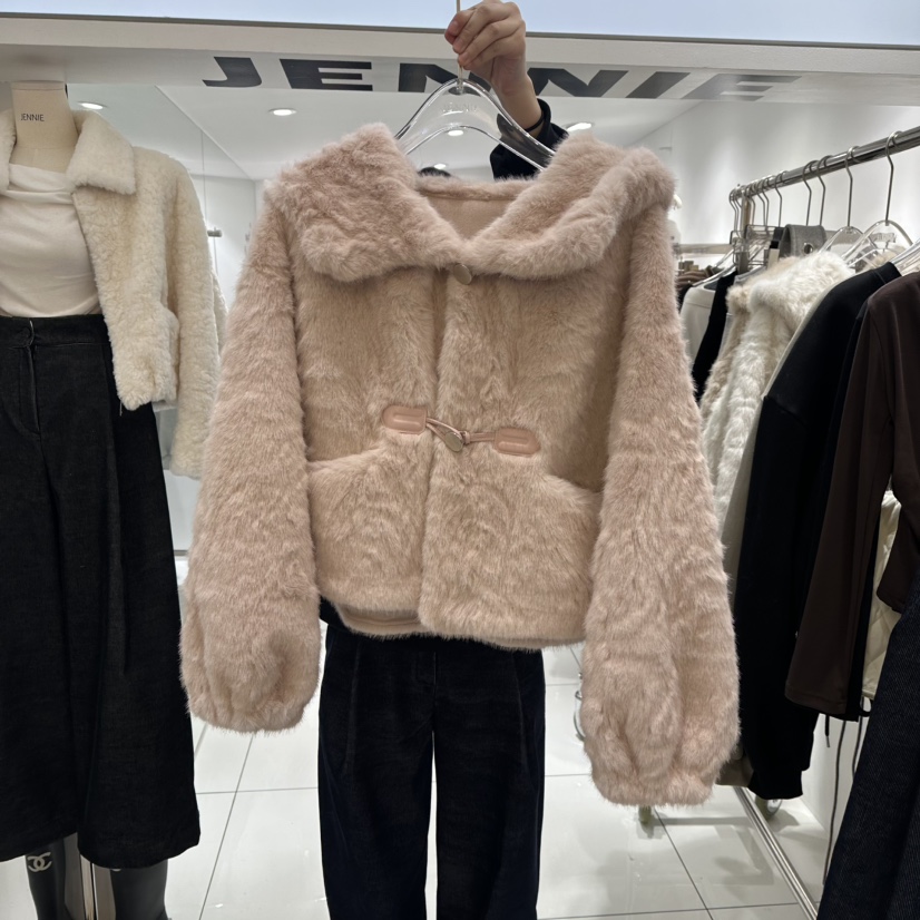 JENNIE韓國代購㊣女裝新品真品職業推薦熱賣時尚休閑短款大衣JENNIE/VENEFIT短款大衣圖色1