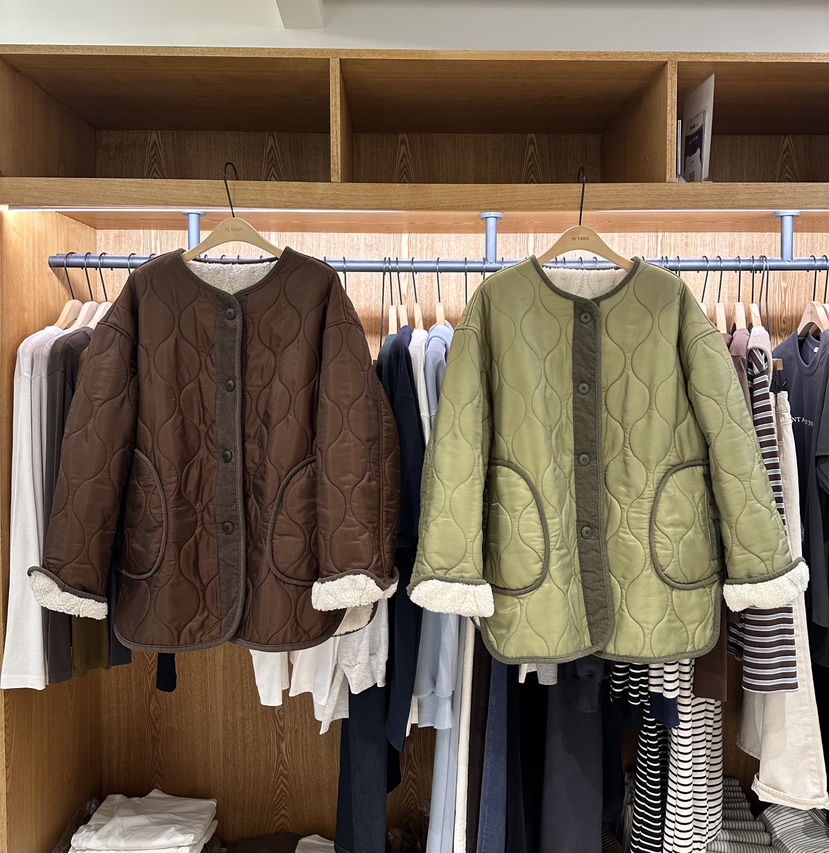 HI YANN韓國代購㊣女士新品人氣25秋冬真品推薦時尚夾克絎縫HI YANN夾克