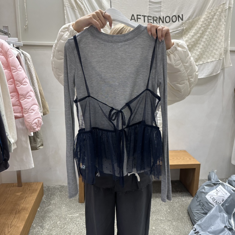 AFTERNOON韓國代購㊣女士新品時尚職業熱賣吊帶背心不含內搭AFTERNOON吊帶/背心