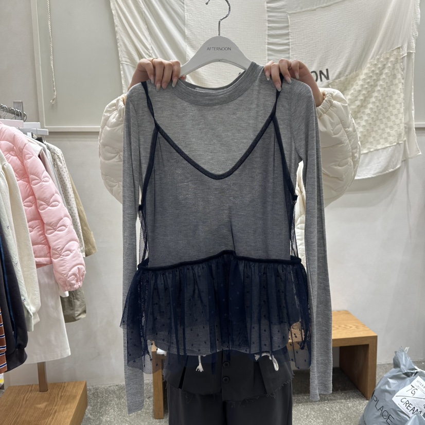 AFTERNOON韓國代購㊣女士新品時尚職業熱賣吊帶背心不含內搭AFTERNOON吊帶/背心圖色1