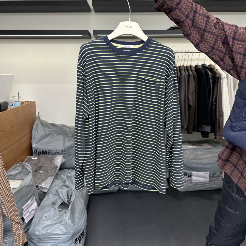 BANUL東大門㊣代購女士新品25秋冬職業推薦時尚長袖T恤口袋BANUL長袖T恤圖色3