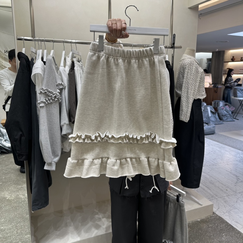 AFTERNOON韓國直郵㊣女裝新品休閑25秋冬真品半身裙中短裙加絨AFTERNOON半身裙/中短裙圖色1