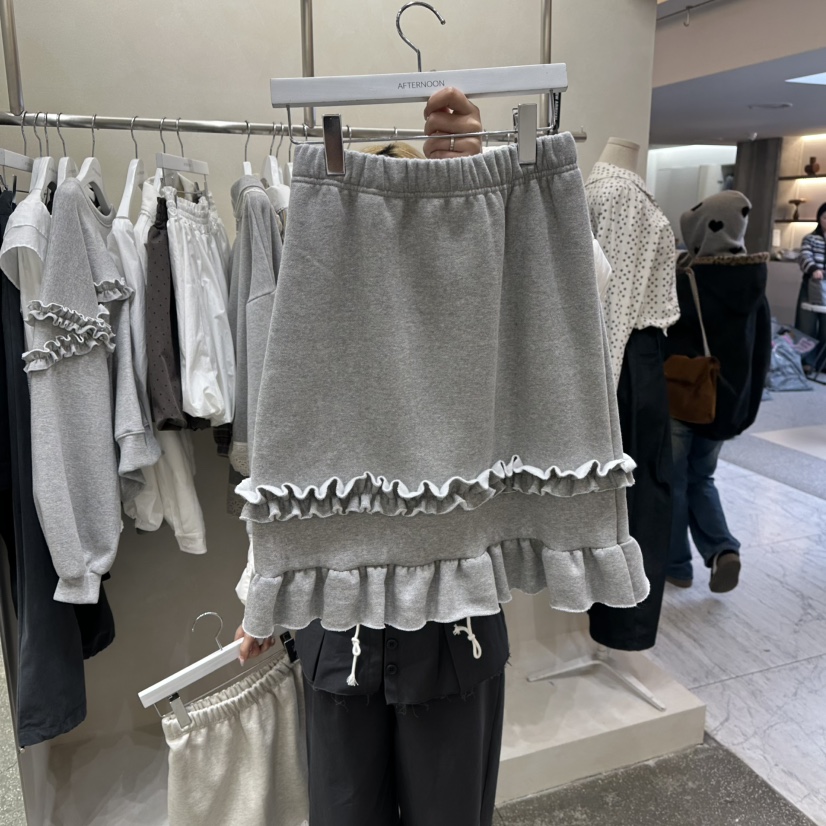 AFTERNOON韓國直郵㊣女裝新品休閑25秋冬真品半身裙中短裙加絨AFTERNOON半身裙/中短裙圖色2