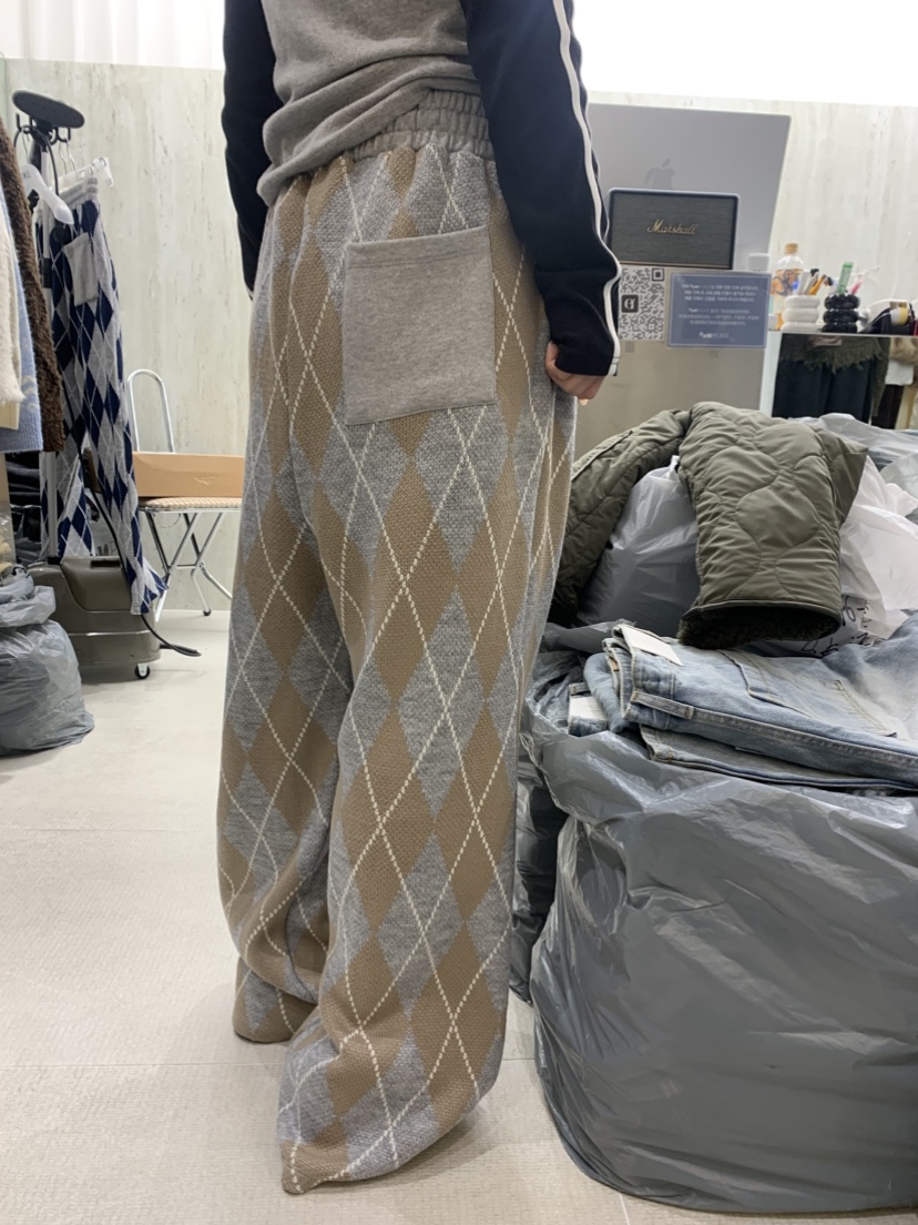 EYEL東大門㊣代購女士新品推薦真品熱賣休閑休閑褲針織褲格紋EYEL休閑褲