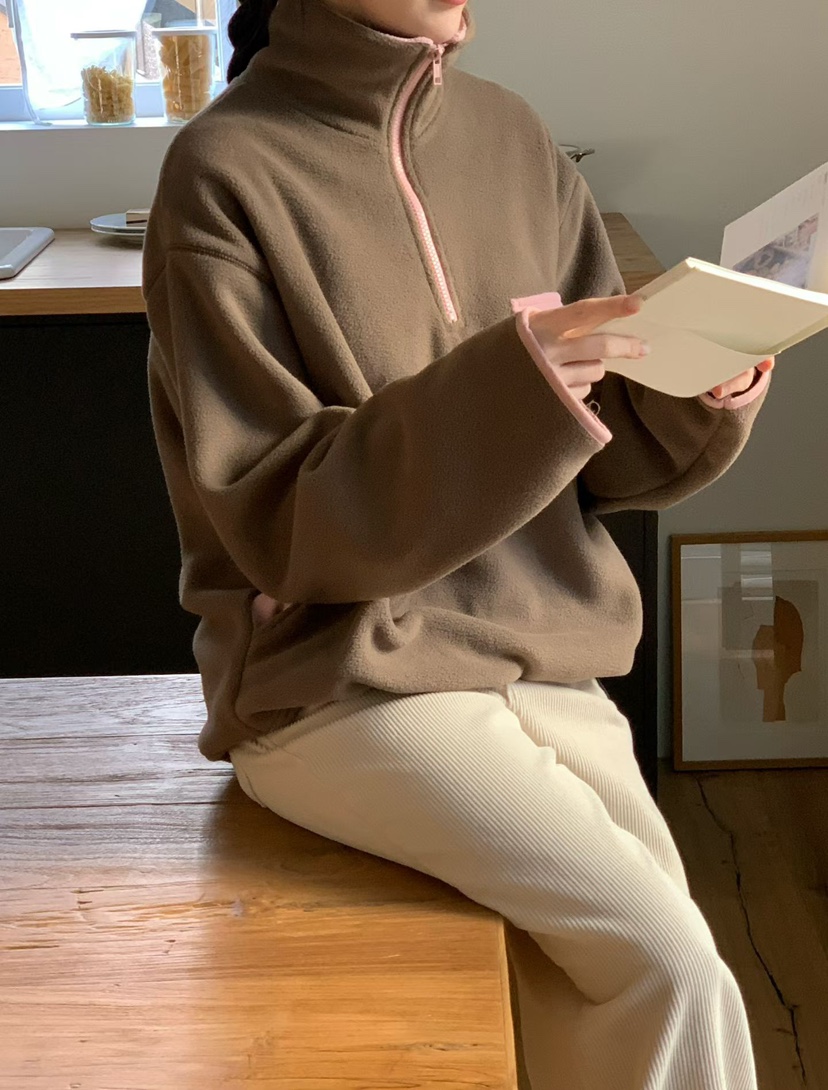 BINUS東大門㊣實拍女裝新款25秋冬時尚推薦真品衛衣羊毛混紡BINUS衛衣