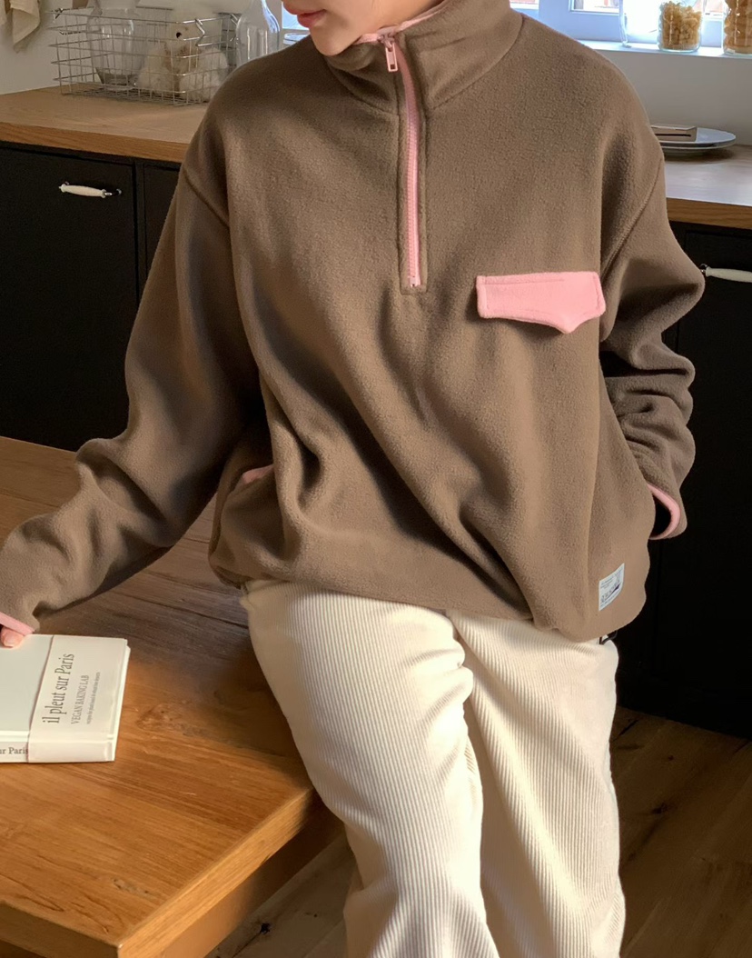 BINUS東大門㊣實拍女裝新款25秋冬時尚推薦真品衛衣羊毛混紡BINUS衛衣