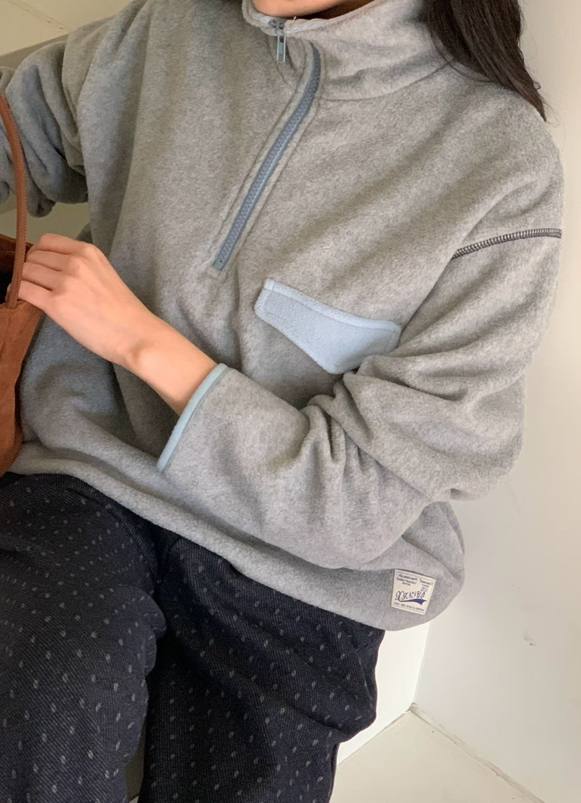 BINUS東大門㊣實拍女裝新款25秋冬時尚推薦真品衛衣羊毛混紡BINUS衛衣