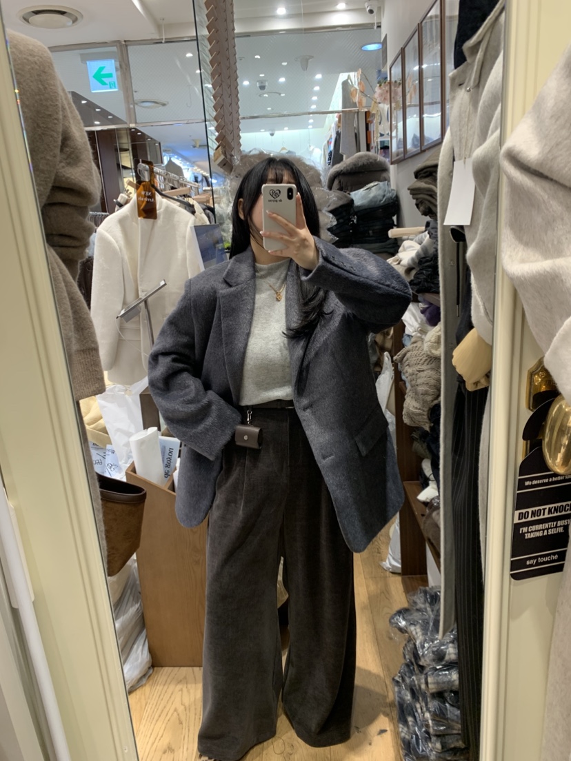 DE GO YOU韓國代購㊣女裝新品熱賣休閑推薦職業夾克毛絨絎縫DE GO YOU夾克