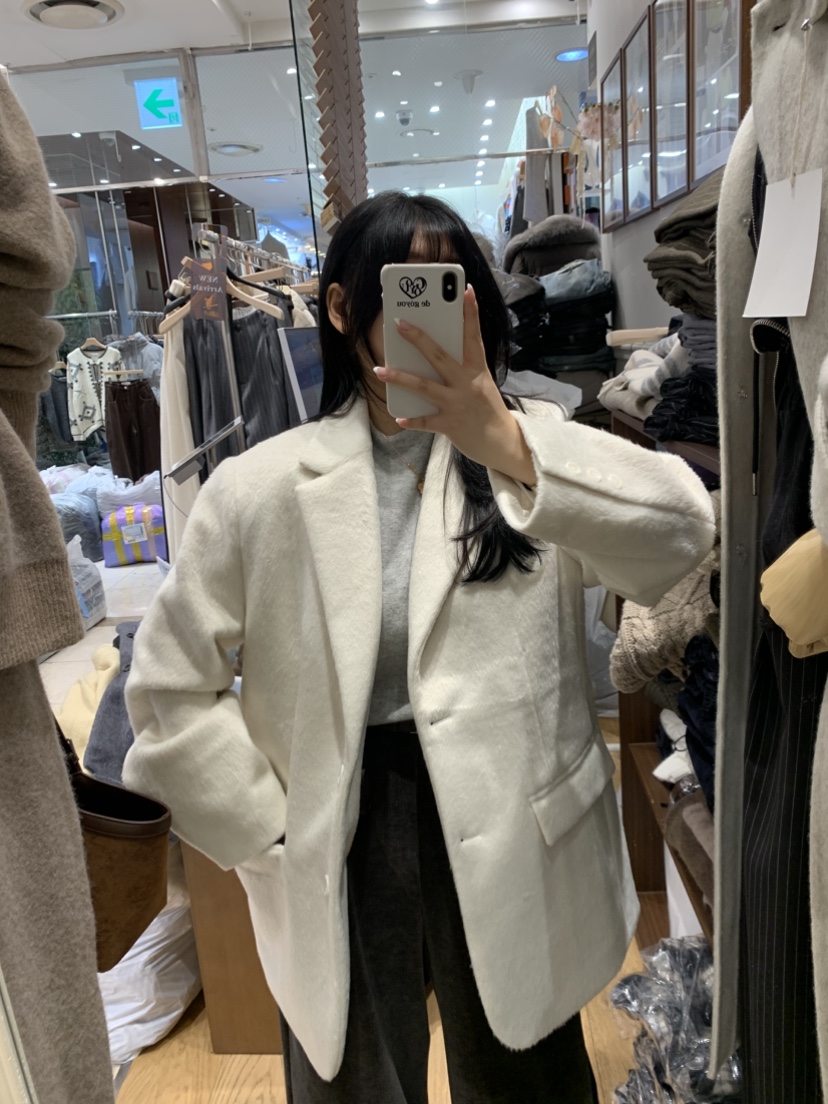 DE GO YOU韓國代購㊣女裝新品熱賣休閑推薦職業夾克毛絨絎縫DE GO YOU夾克