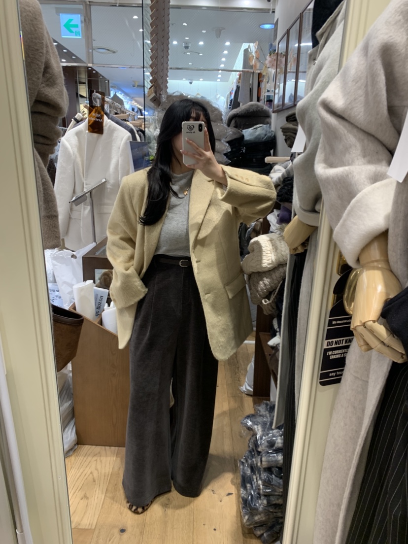 DE GO YOU韓國代購㊣女裝新品熱賣休閑推薦職業夾克毛絨絎縫DE GO YOU夾克