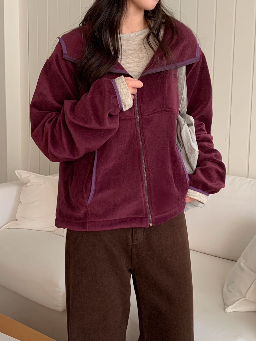 FORMSTUDIO韓國代購㊣女裝新款推薦人氣衛衣連帽拉鏈衫抓絨FORMSTUDIO衛衣