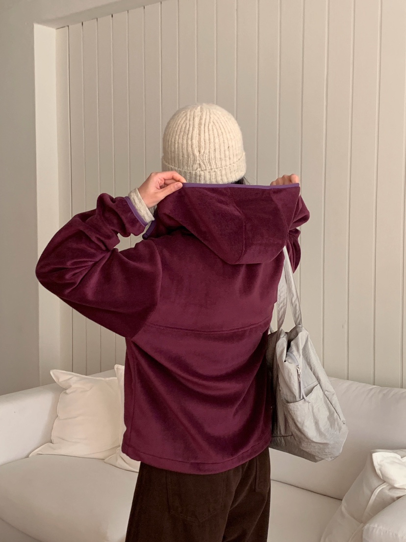 FORMSTUDIO韓國代購㊣女裝新款推薦人氣衛衣連帽拉鏈衫抓絨FORMSTUDIO衛衣