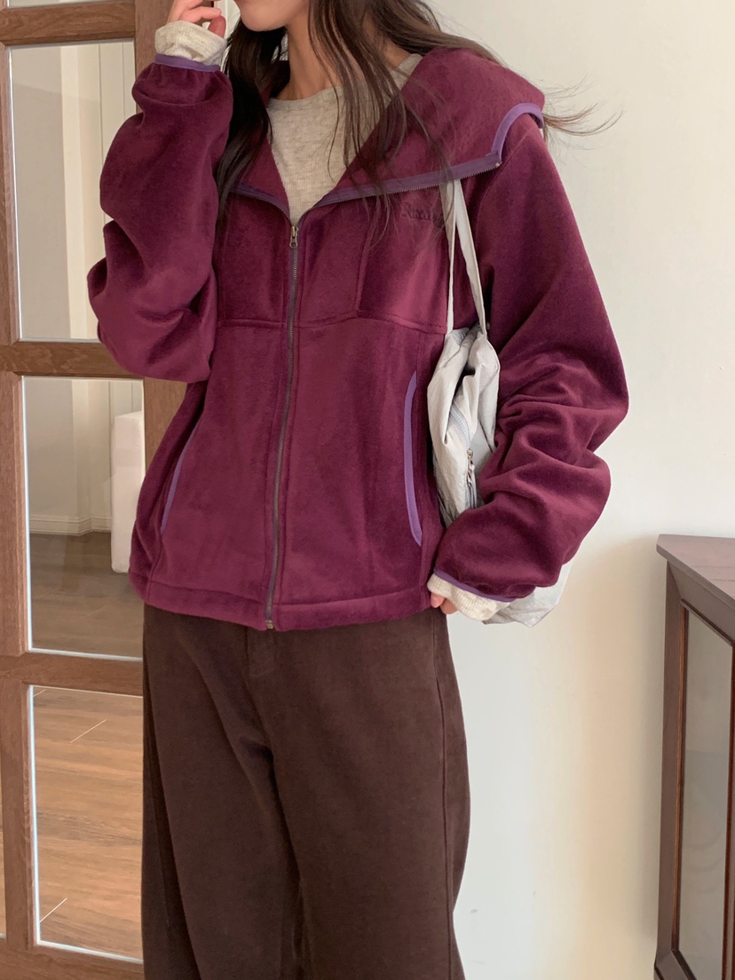 FORMSTUDIO韓國代購㊣女裝新款推薦人氣衛衣連帽拉鏈衫抓絨FORMSTUDIO衛衣