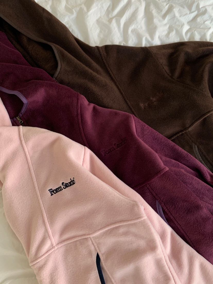 FORMSTUDIO韓國代購㊣女裝新款推薦人氣衛衣連帽拉鏈衫抓絨FORMSTUDIO衛衣