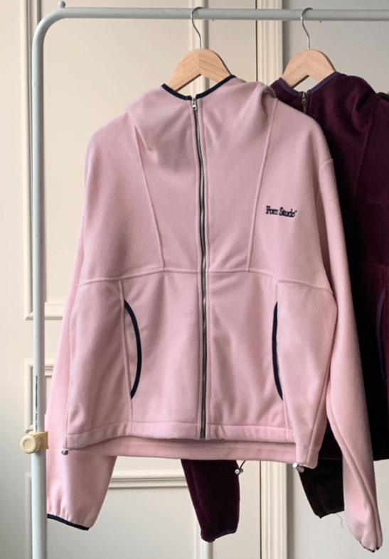 FORMSTUDIO韓國代購㊣女裝新款推薦人氣衛衣連帽拉鏈衫抓絨FORMSTUDIO衛衣圖色1