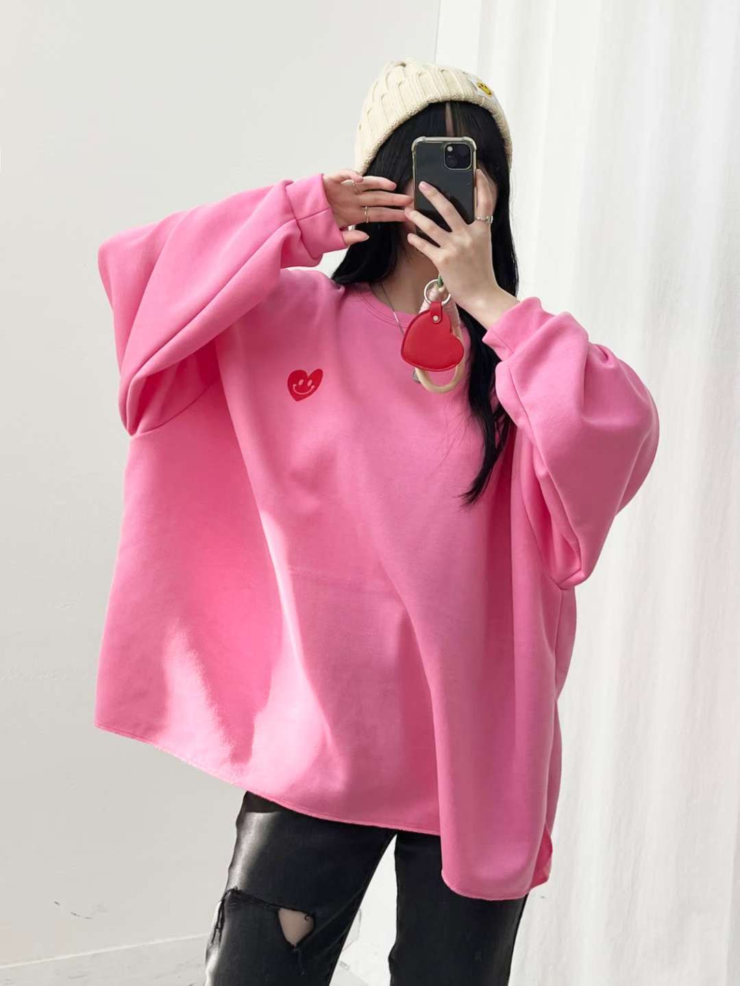 POMNANA韓國代購㊣女裝新品熱賣推薦休閑時尚25秋冬人氣衛衣POMNANA衛衣圖色1