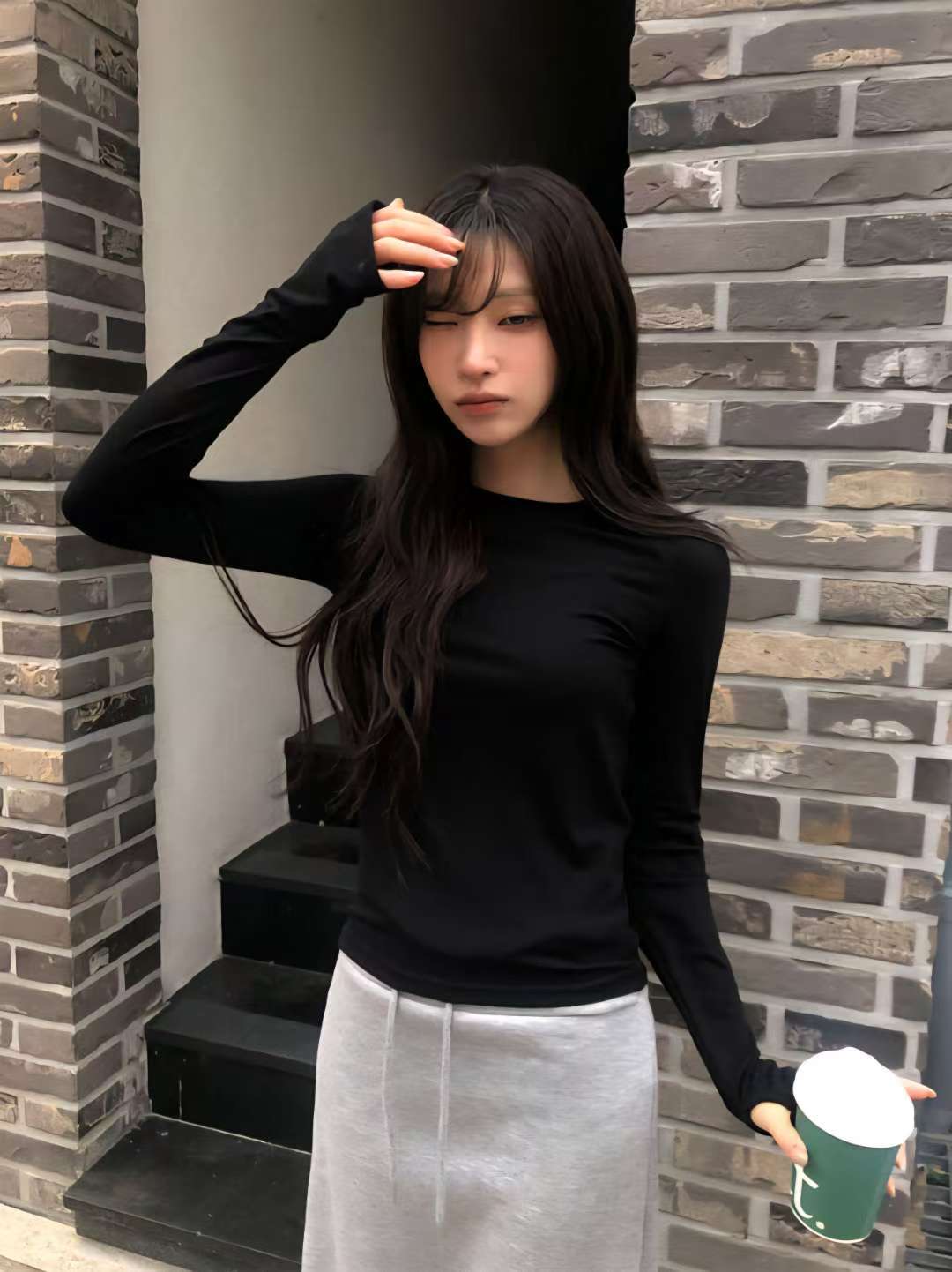 POMNANA韓國直郵㊣女裝新款真品25秋冬人氣休閑熱賣長袖T恤POMNANA長袖T恤