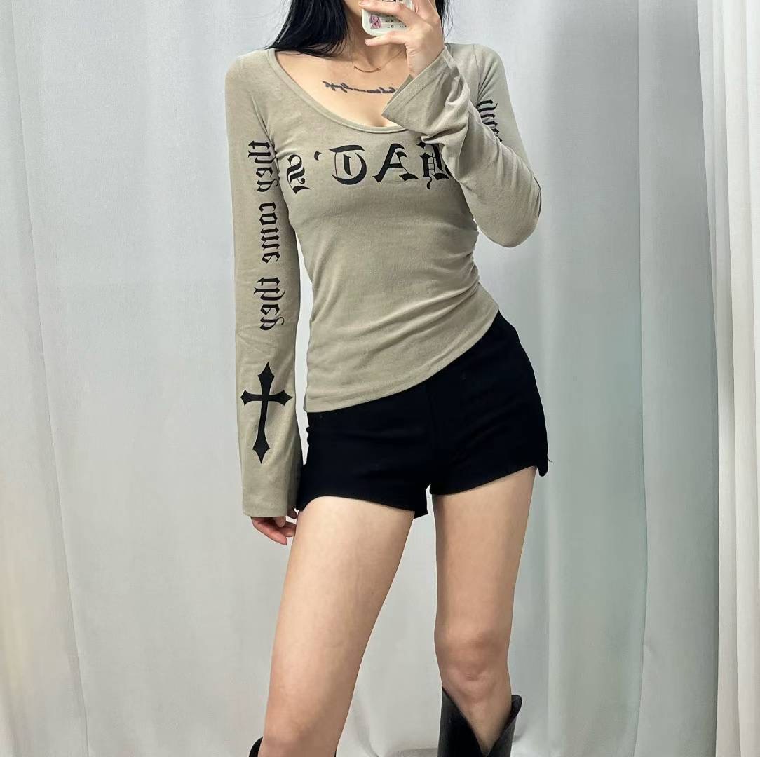 GANJI-간지-T東大門㊣實拍女裝新款推薦真品職業25秋冬長袖T恤GANJI-ot長袖T恤圖色2